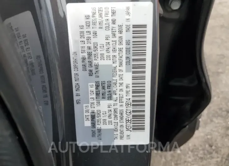 MAZDA CX-9 SIGNA 2016 vin JM3TCBEYXG0116614 from auto auction Copart