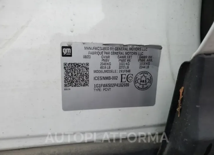 CHEVROLET BOLT EV 1L 2023 vin 1G1FW6S02P4182689 from auto auction Copart