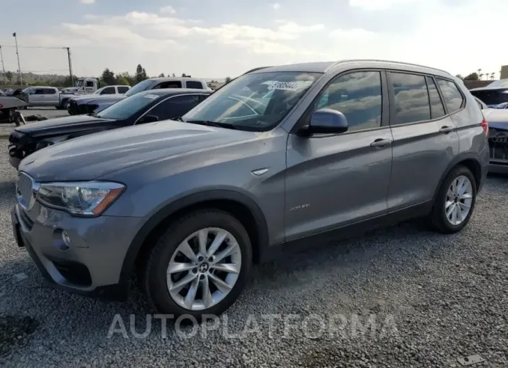 BMW X3 XDRIVE2 2016 vin 5UXWX9C52G0D81850 from auto auction Copart