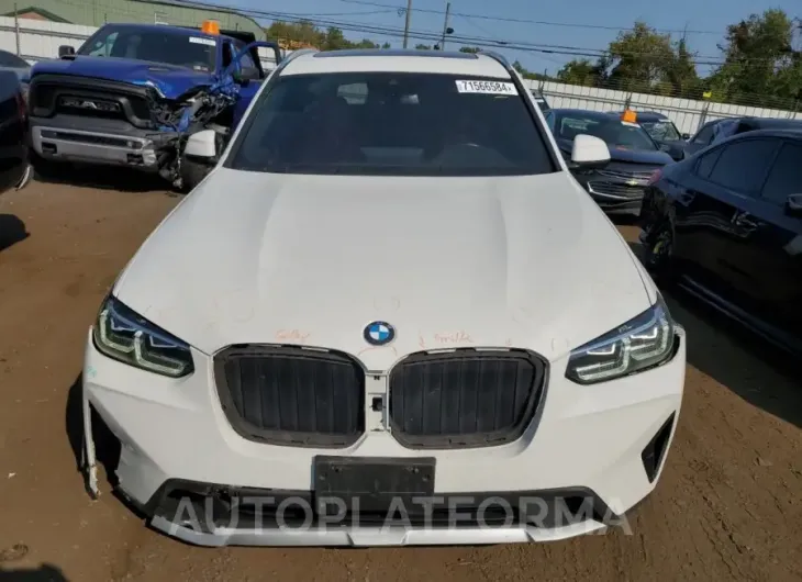 BMW X3 XDRIVE3 2022 vin 5UX53DP07N9L96844 from auto auction Copart