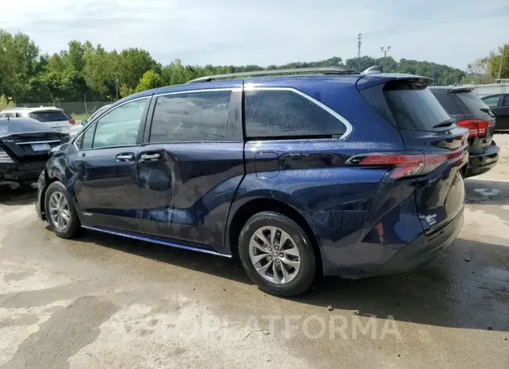 TOYOTA SIENNA XLE 2021 vin 5TDJSKFC6MS022471 from auto auction Copart