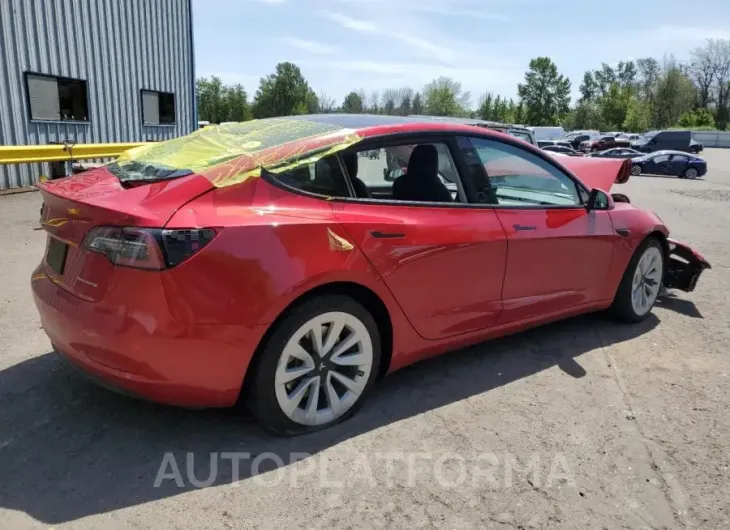 TESLA MODEL 3 2022 vin 5YJ3E1EB0NF128133 from auto auction Copart