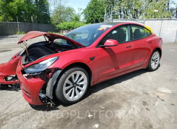 TESLA MODEL 3 2022 vin 5YJ3E1EB0NF128133 from auto auction Copart