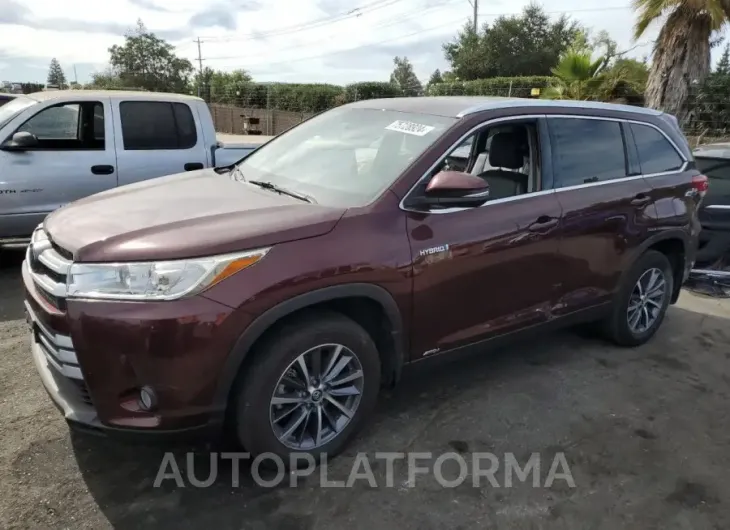 TOYOTA HIGHLANDER 2019 vin 5TDJGRFH8KS072016 from auto auction Copart