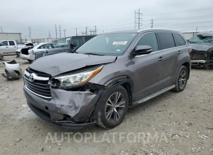 TOYOTA HIGHLANDER 2016 vin 5TDKKRFH8GS501813 from auto auction Copart