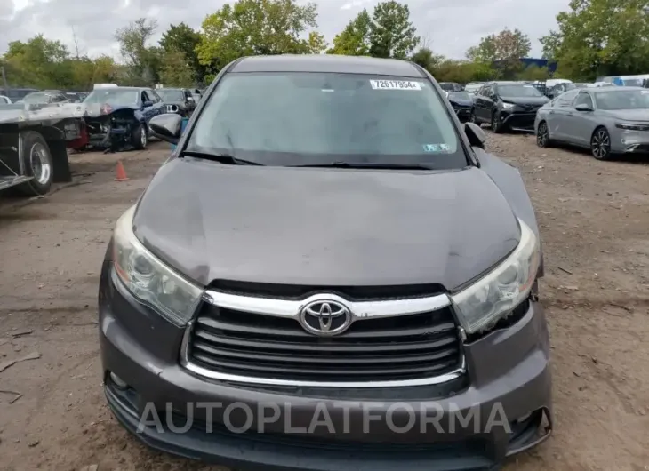 TOYOTA HIGHLANDER 2016 vin 5TDBKRFH1GS333609 from auto auction Copart