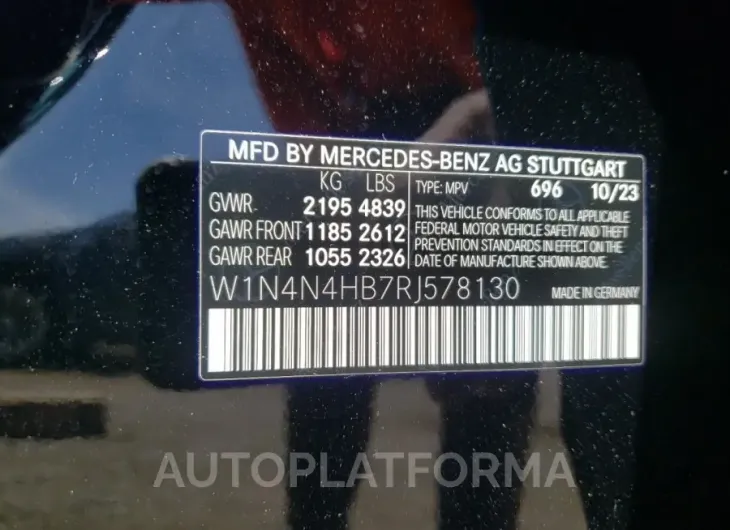 MERCEDES-BENZ GLA 250 4M 2024 vin W1N4N4HB7RJ578130 from auto auction Copart