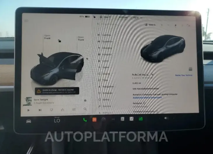 TESLA MODEL Y 2024 vin 7SAYGDEDXRF103509 from auto auction Copart