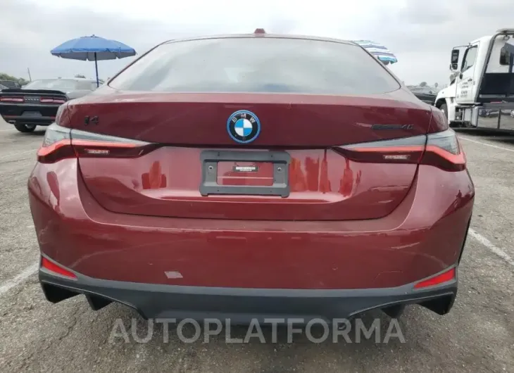 BMW I4 EDRIVE 2022 vin WBY73AW01NFN11450 from auto auction Copart