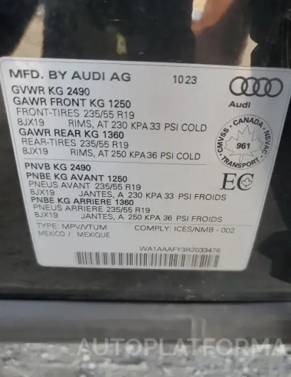 AUDI Q5 KOMFORT 2024 vin WA1AAAFY3R2033476 from auto auction Copart