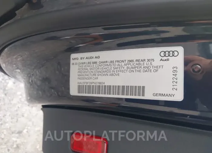 AUDI S7 SPORTBACK 2023 vin WAUSFBF28PN078824 from auto auction Iaai