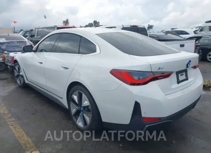 BMW I4 2023 vin WBY43AW02PFR22541 from auto auction Iaai