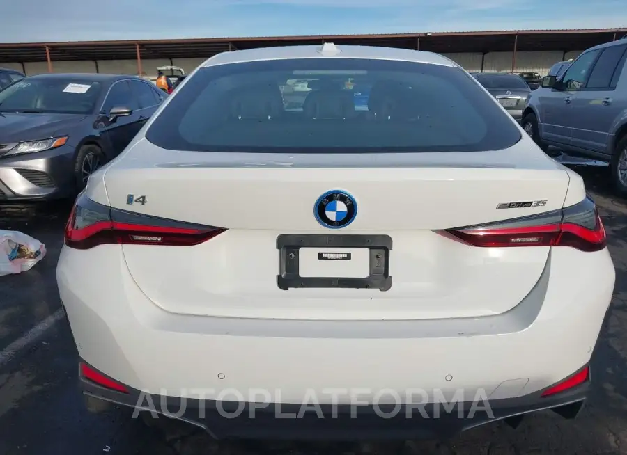 BMW I4 2023 vin WBY43AW0XPFP52137 from auto auction Iaai