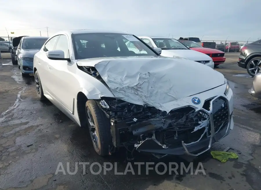 BMW I4 2023 vin WBY43AW0XPFP52137 from auto auction Iaai