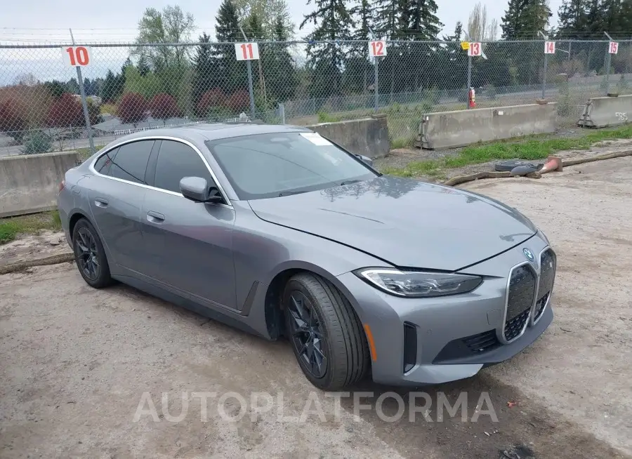 BMW I4 2022 vin WBY73AW0XNFN12290 from auto auction Iaai