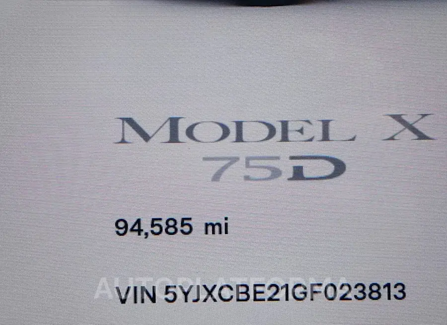 TESLA MODEL X 2016 vin 5YJXCBE21GF023813 from auto auction Iaai