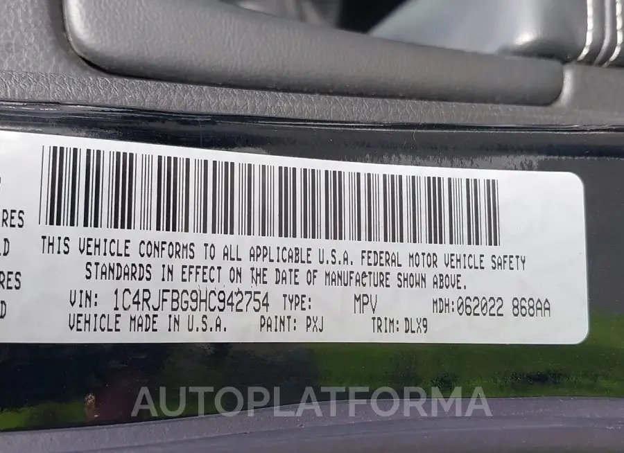 JEEP GRAND CHEROKEE 2017 vin 1C4RJFBG9HC942754 from auto auction Iaai