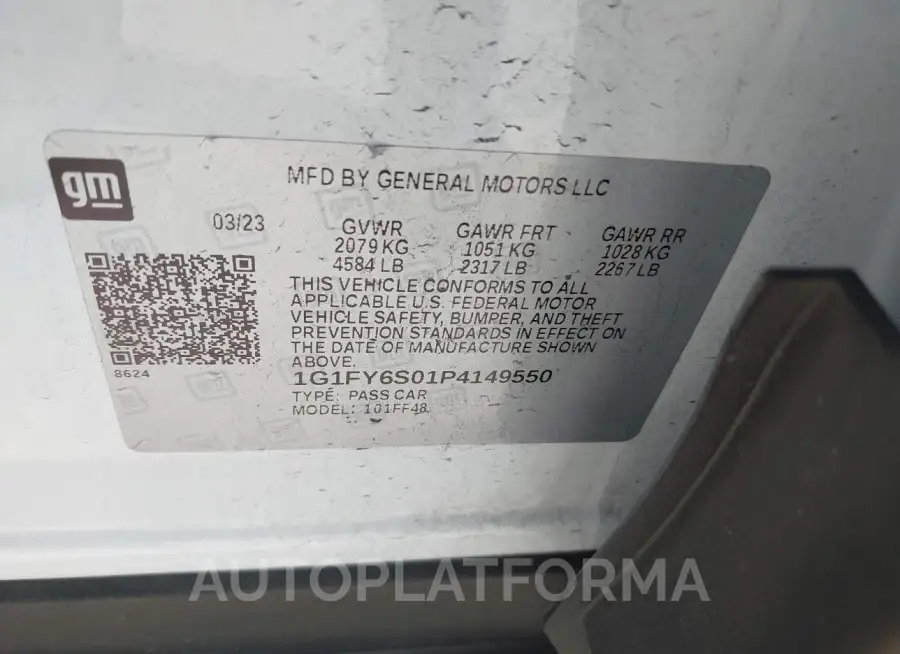 CHEVROLET BOLT EUV 2023 vin 1G1FY6S01P4149550 from auto auction Iaai