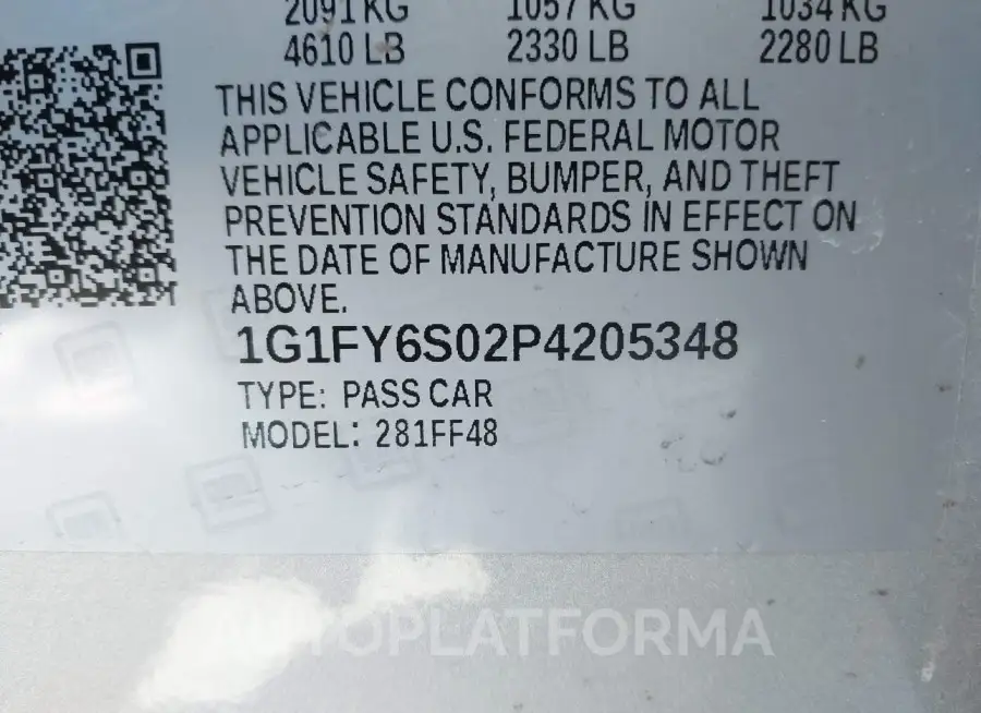 CHEVROLET BOLT EUV 2023 vin 1G1FY6S02P4205348 from auto auction Iaai