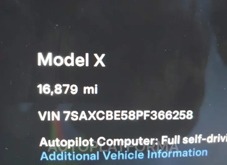 TESLA MODEL X 2023 vin 7SAXCBE58PF366258 from auto auction Iaai