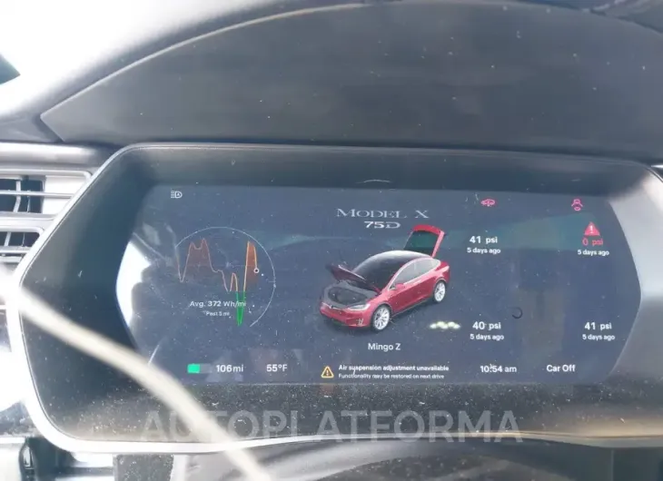 TESLA MODEL X 2018 vin 5YJXCBE22JF127685 from auto auction Iaai