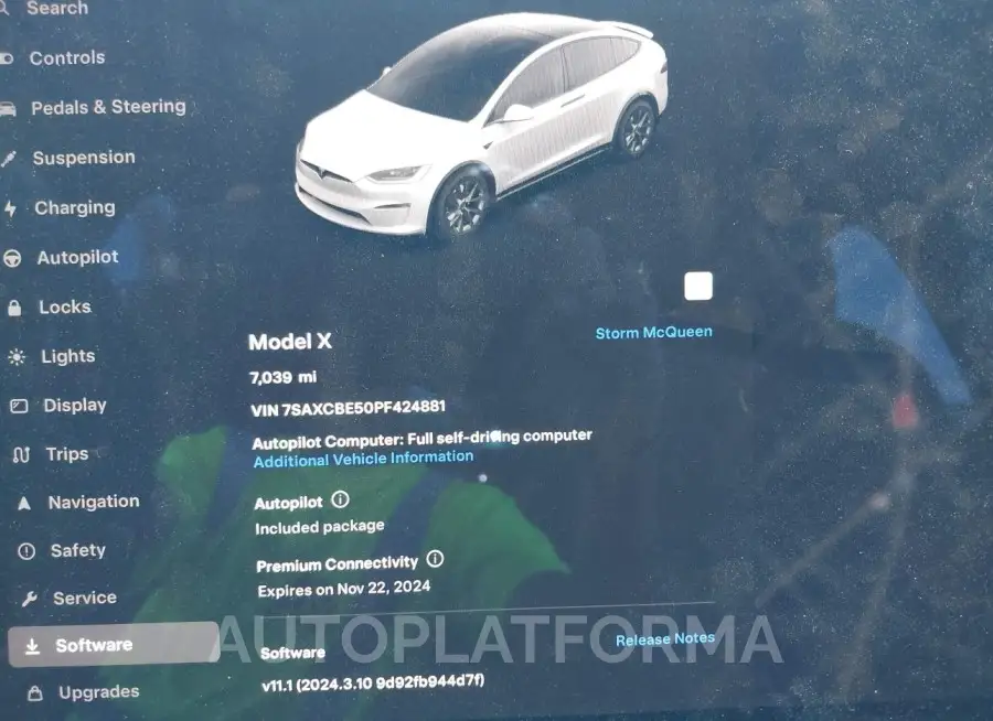 TESLA MODEL X 2023 vin 7SAXCBE50PF424881 from auto auction Iaai