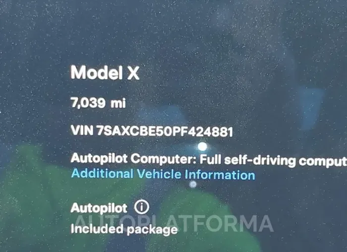 TESLA MODEL X 2023 vin 7SAXCBE50PF424881 from auto auction Iaai