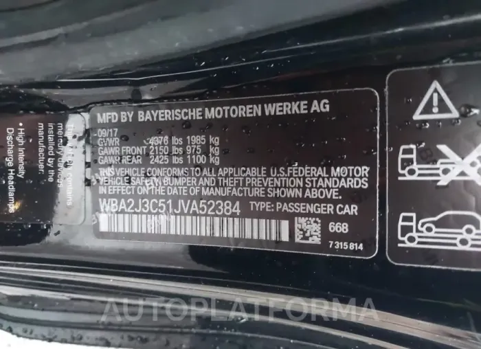 BMW 230I 2018 vin WBA2J3C51JVA52384 from auto auction Iaai