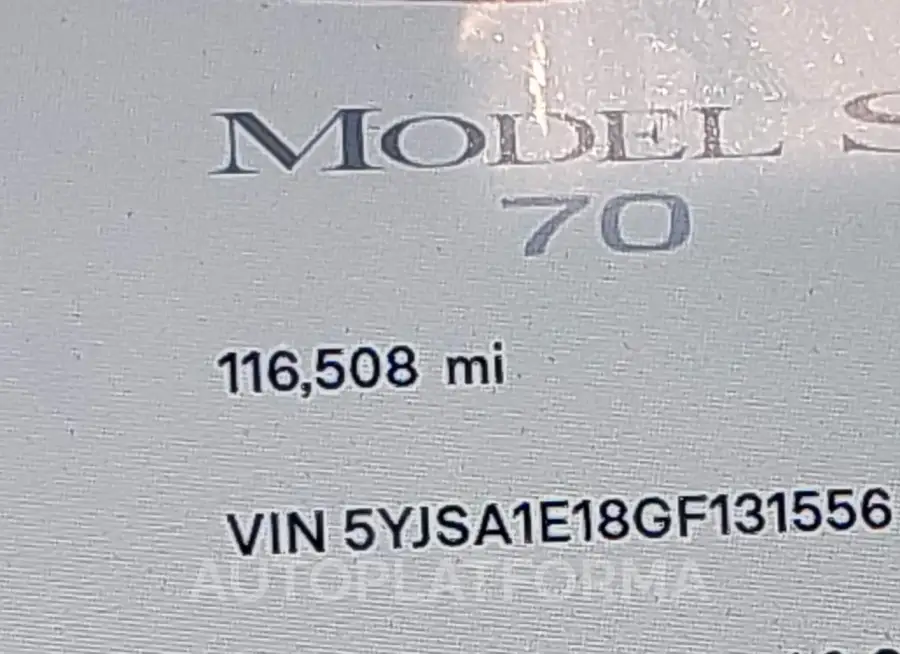 TESLA MODEL S 2016 vin 5YJSA1E18GF131556 from auto auction Iaai