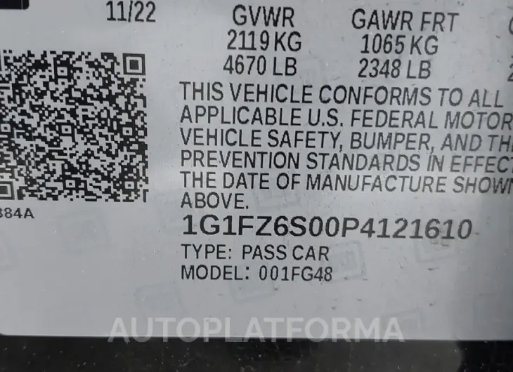 CHEVROLET BOLT EUV 2023 vin 1G1FZ6S00P4121610 from auto auction Iaai