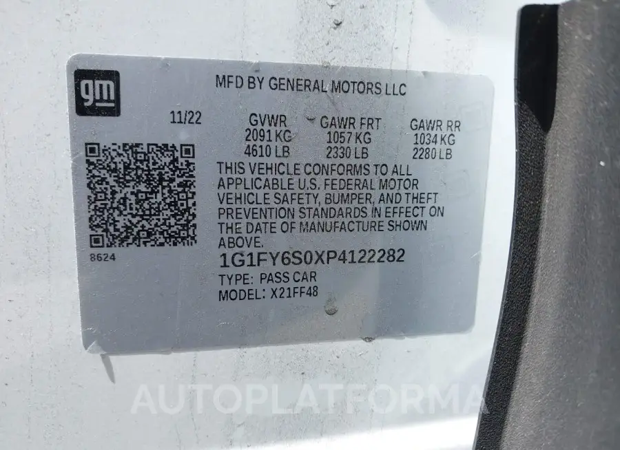 CHEVROLET BOLT EUV 2023 vin 1G1FY6S0XP4122282 from auto auction Iaai