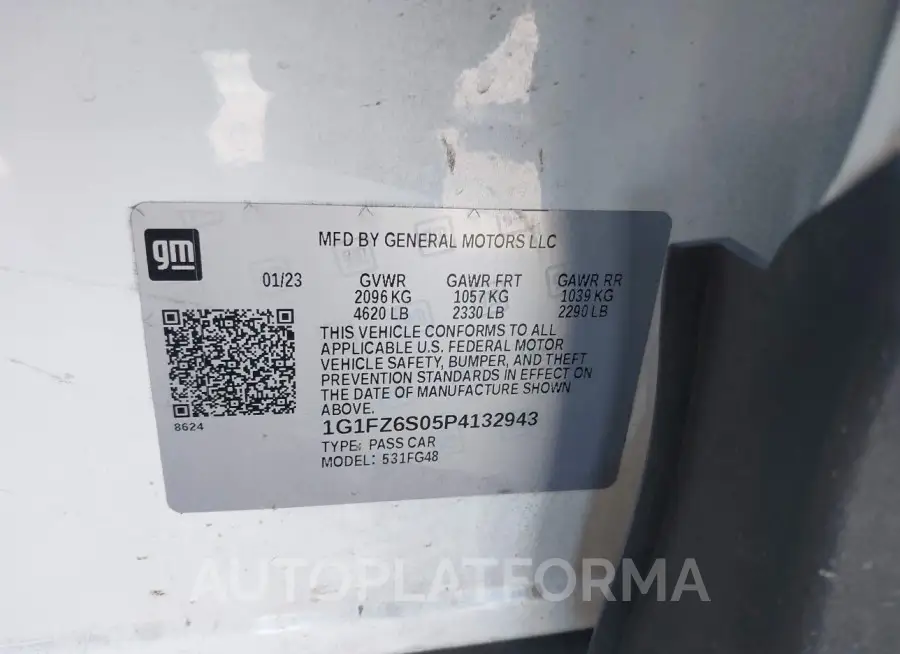 CHEVROLET BOLT EUV 2023 vin 1G1FZ6S05P4132943 from auto auction Iaai