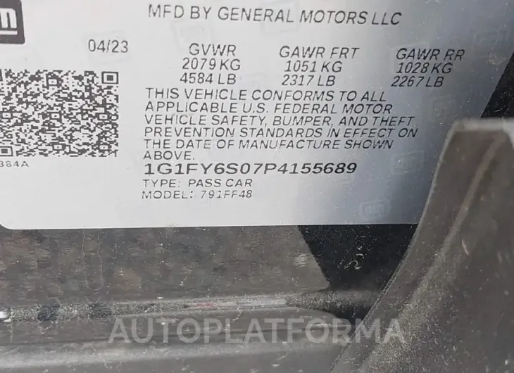 CHEVROLET BOLT EUV 2023 vin 1G1FY6S07P4155689 from auto auction Iaai