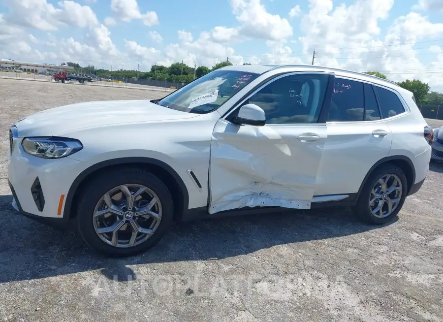 BMW X3 2022 vin 5UX43DP0XN9N05874 from auto auction Iaai