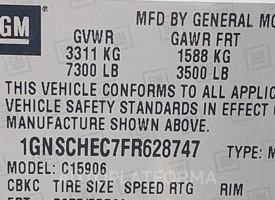 CHEVROLET SUBURBAN 1500 2015 vin 1GNSCHEC7FR628747 from auto auction Iaai