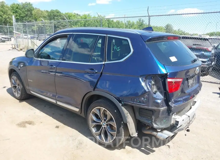 BMW X3 2016 vin 5UXWX9C54G0D73801 from auto auction Iaai