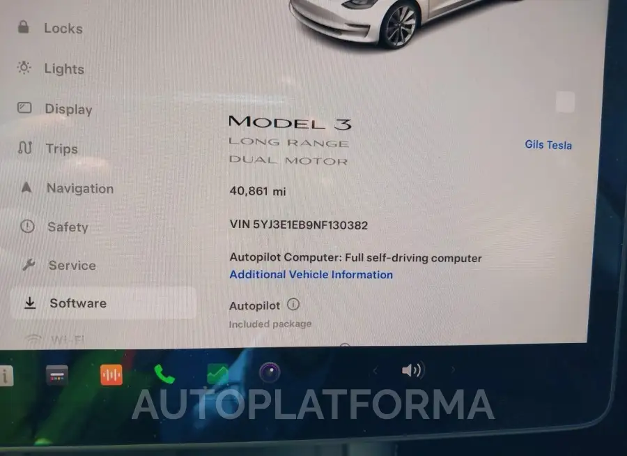 TESLA MODEL 3 2022 vin 5YJ3E1EB9NF130382 from auto auction Iaai