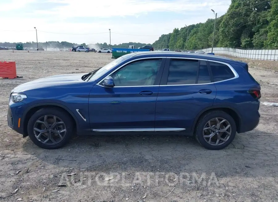 BMW X3 2022 vin 5UX43DP03N9M68313 from auto auction Iaai