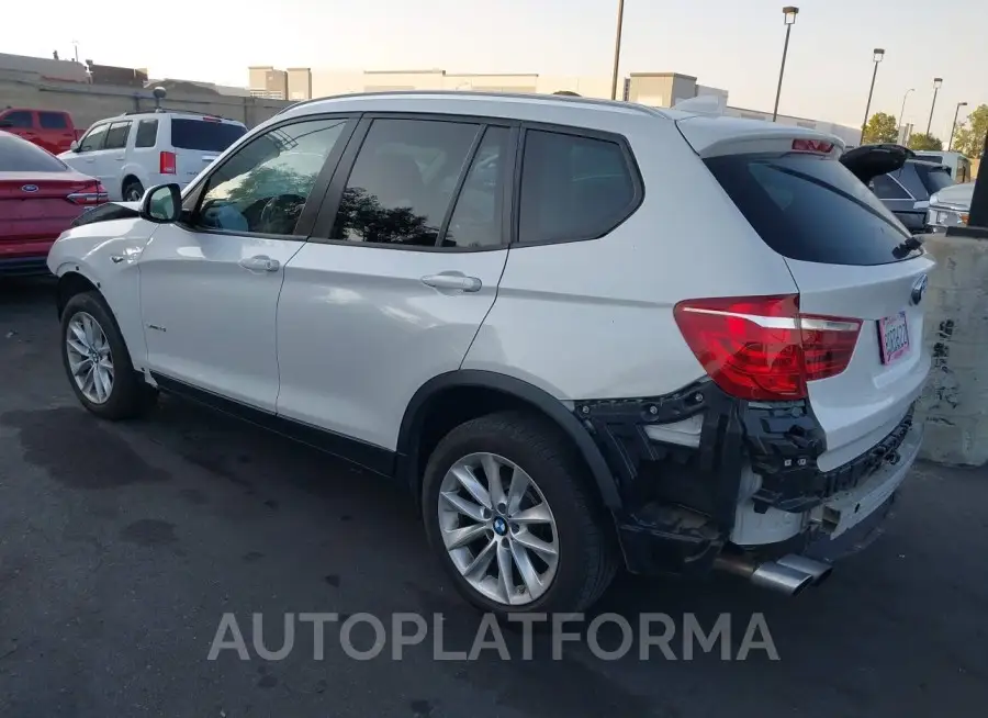 BMW X3 2017 vin 5UXWZ7C36H0X39589 from auto auction Iaai