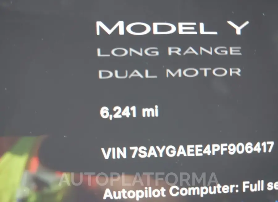 TESLA MODEL Y 2023 vin 7SAYGAEE4PF906417 from auto auction Iaai