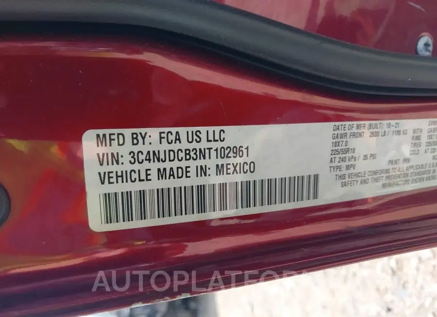 JEEP COMPASS 2022 vin 3C4NJDCB3NT102961 from auto auction Iaai