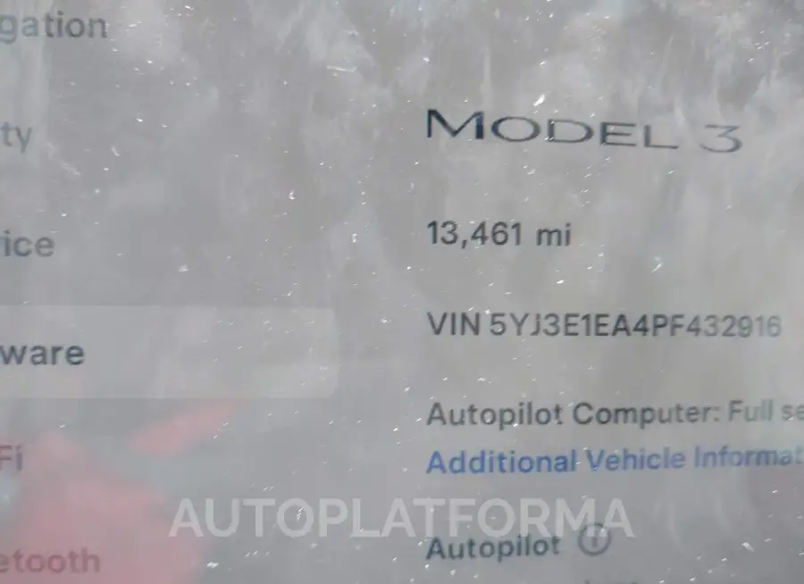 TESLA MODEL 3 2023 vin 5YJ3E1EA4PF432916 from auto auction Iaai