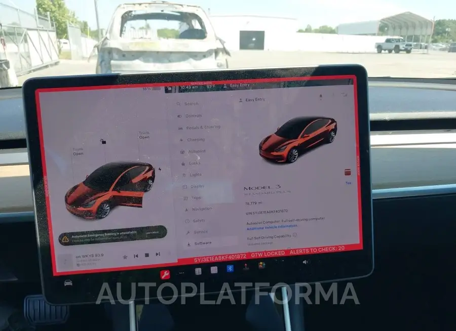 TESLA MODEL 3 2019 vin 5YJ3E1EA8KF401872 from auto auction Iaai