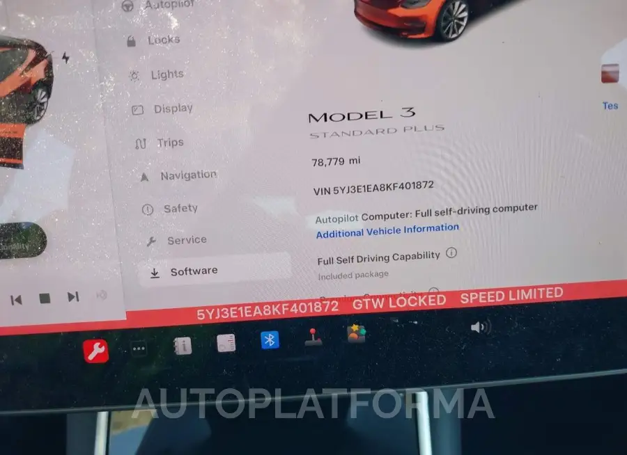 TESLA MODEL 3 2019 vin 5YJ3E1EA8KF401872 from auto auction Iaai