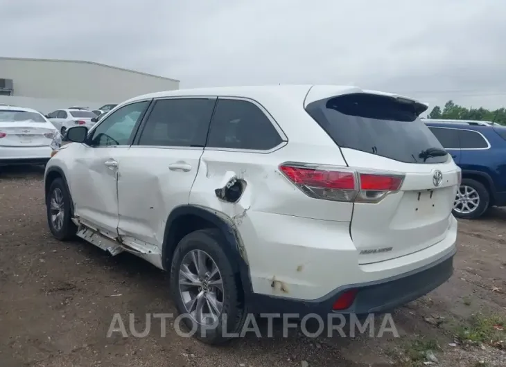 TOYOTA HIGHLANDER 2016 vin 5TDZKRFH3GS135077 from auto auction Iaai