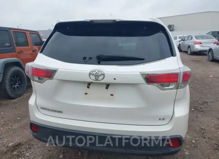 TOYOTA HIGHLANDER 2016 vin 5TDZKRFH3GS135077 from auto auction Iaai