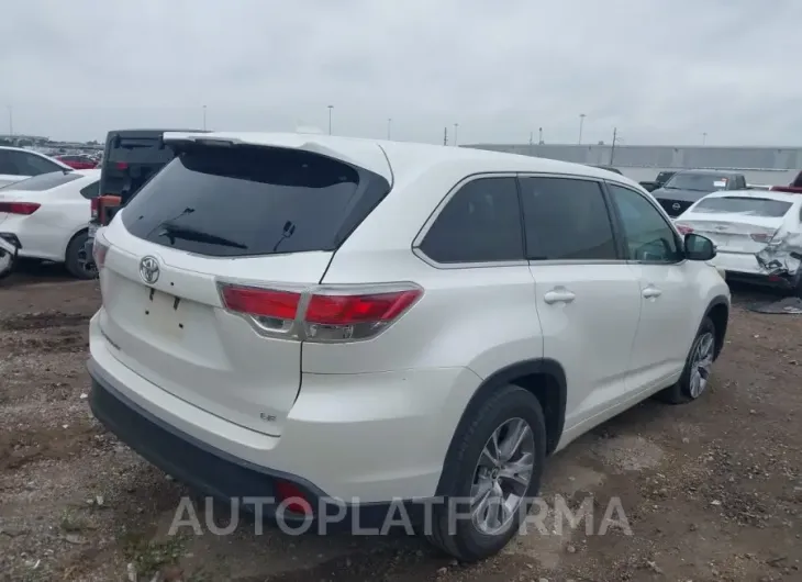 TOYOTA HIGHLANDER 2016 vin 5TDZKRFH3GS135077 from auto auction Iaai