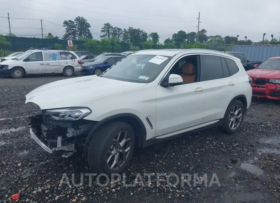 BMW X3 2022 vin 5UX53DP08N9K65034 from auto auction Iaai