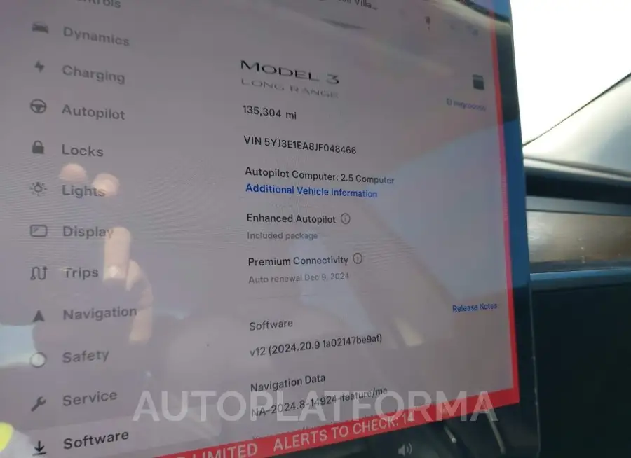 TESLA MODEL 3 2018 vin 5YJ3E1EA8JF048466 from auto auction Iaai