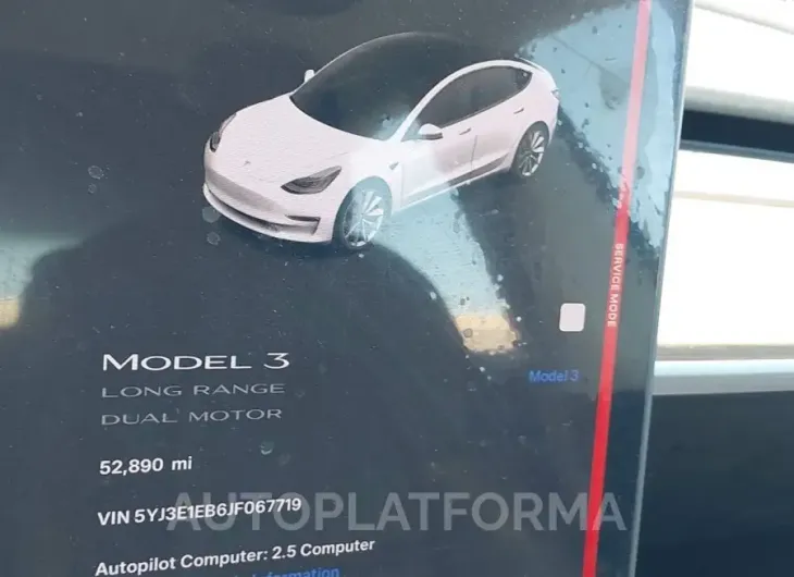 TESLA MODEL 3 2018 vin 5YJ3E1EB6JF067719 from auto auction Iaai